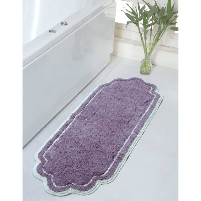 Home Weavers Allure Collection Absorbent Cotton, Machine Washable and Dry Bath Rugs - 21"x54" - Purple