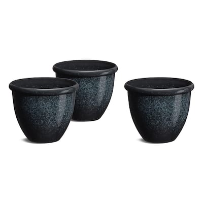 Glitzhome 17" H Set of 2 Eco-Friendly Faux Ceramic Gradient Turquoise Oversized Planter Plant Pot