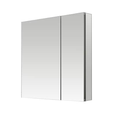 AQUADOM Royale Medicine Cabinet Defogger, 3X LED Lighted Vertically Adjustable Magnifying Mirror, Electrical Outlets.