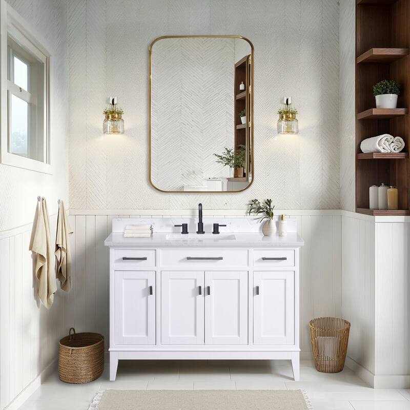 Madison 48 in. Single Sink Bathroom Vanity with Engineered Stone Top - 49" x 22"D x 35"H
