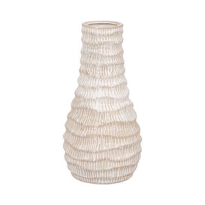 Sagebrook Home Ivory Porcelain Coastal Vase - Elegant Home Decor