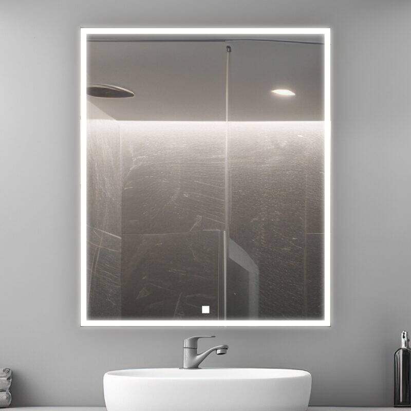 AQUADOM Edge 24" Led Lighted Mirror for Bathroom with Defogger, Touch Control. - 24"x32"x1.5"