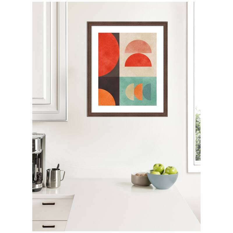 Kate and Laurel Circles in harmony No11 by Vitor Costa Framed Wall Art Print