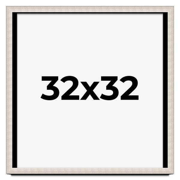 32x32 Shadow Box Frame Silver Real Wood Contemporary Shadowbox Display ...