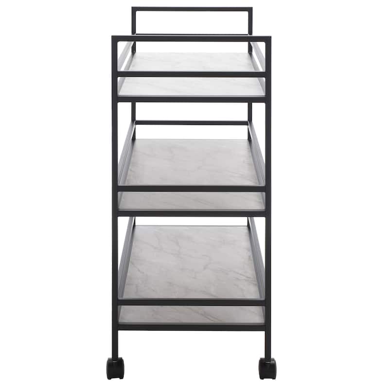 SAFAVIEH Home Collection Idria 3 Tier Bar Cart - 34" L x 16" W x 36" H