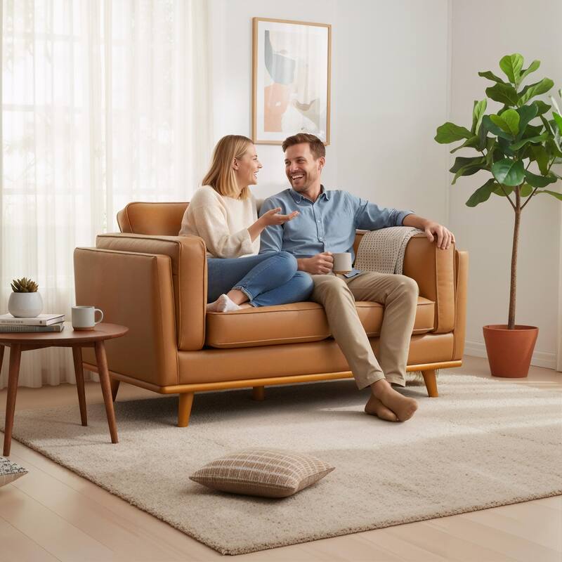 MCombo Napa Leather Couch, Leather Sofa