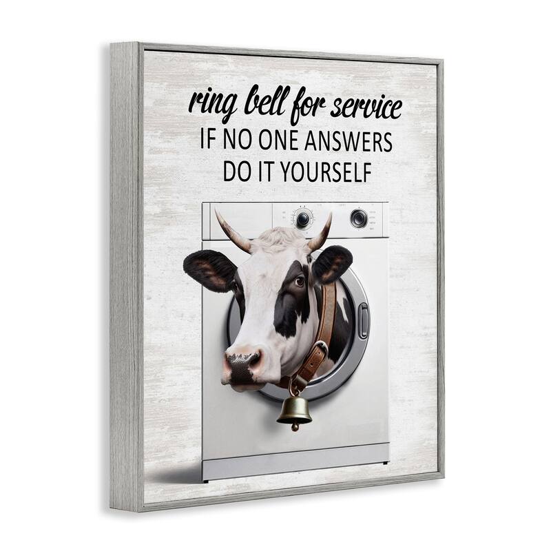 Stupell Sassy Cow Laundry Framed Giclee Art Design By Lettered and Lined