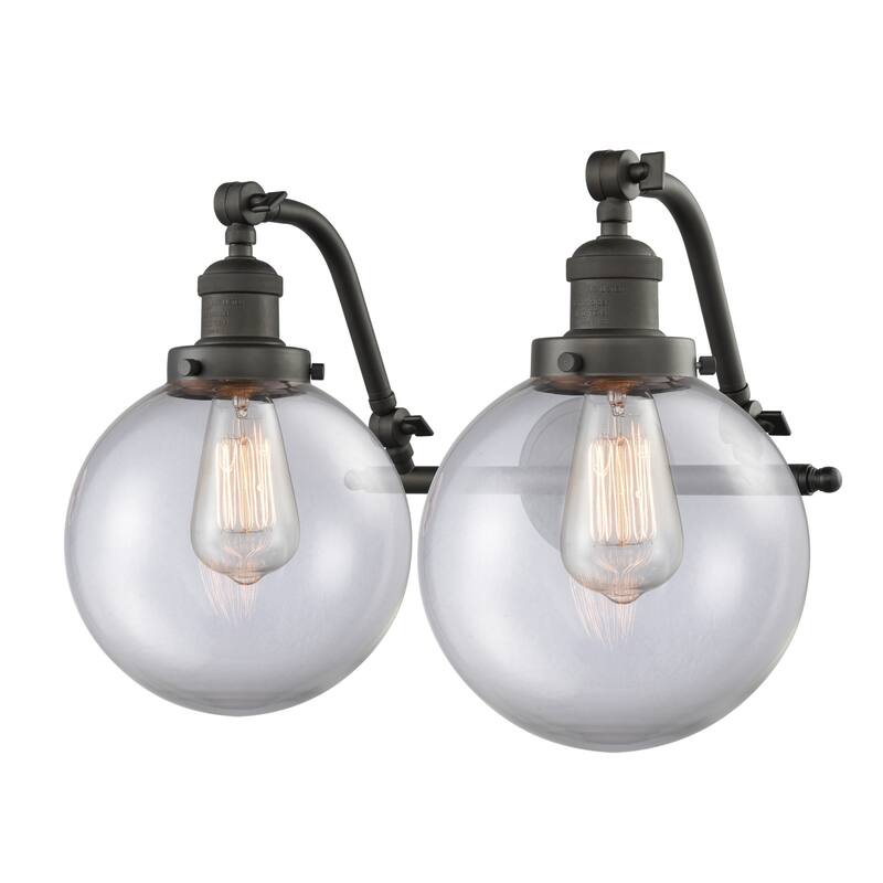 Innovations Lighting Beacon 2 Light 18" Wide Bathroom Vanity Light - Oil Rubbed Bronze / Clear
