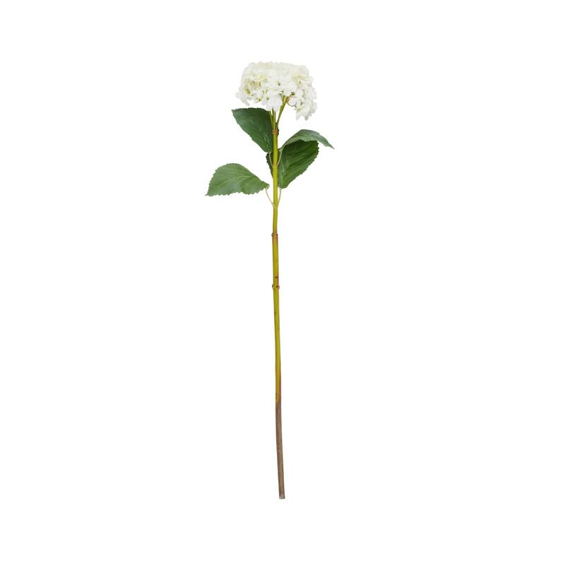 White Faux Foliage Tall Hydrangea Artificial Flower Stem (Set of 8)