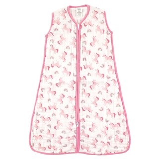 Luvable Friends Baby Girl Sleeveless Muslin Cotton Sleeping Bag, Sack, Blanket, Rainbow Muslin