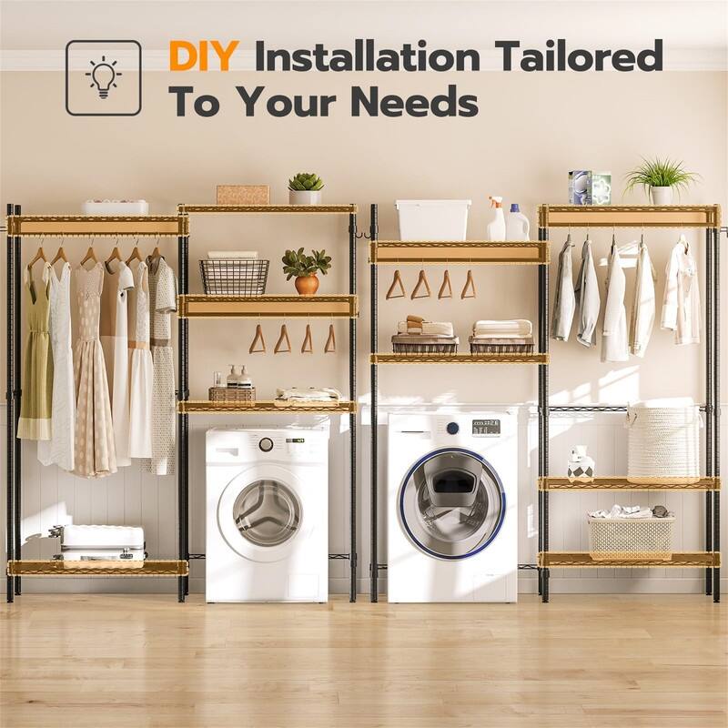 Over The Washer and Dryer Storage Shelf - 65.4"L x 13"W x 77.6"H