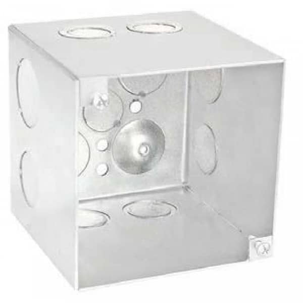 1 Pc, 4 Square, 3-1/2 in. Extra Deep Junction Box, (8) 3/4 in Side ...