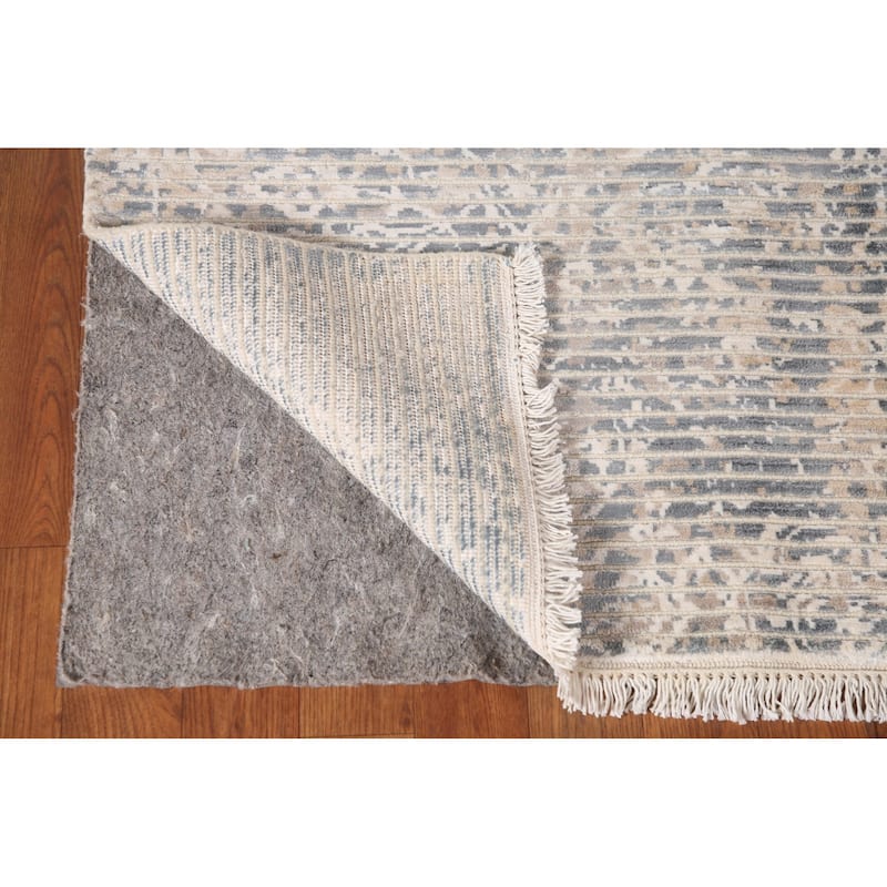Abstract Oriental Accent Rug Handmade Wool Carpet - 3'11"x 5'8"