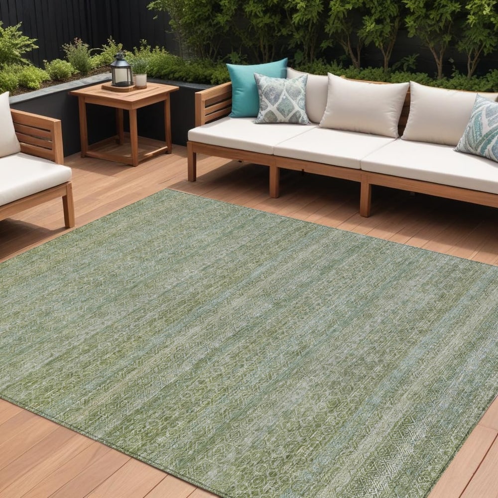 HomeRoots Striped Transitional Rectangle Outdoor Rug