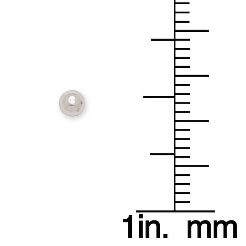 Curata 14k White Gold Polished 3 mm Ball Screw back Cartilage Stud Earrings