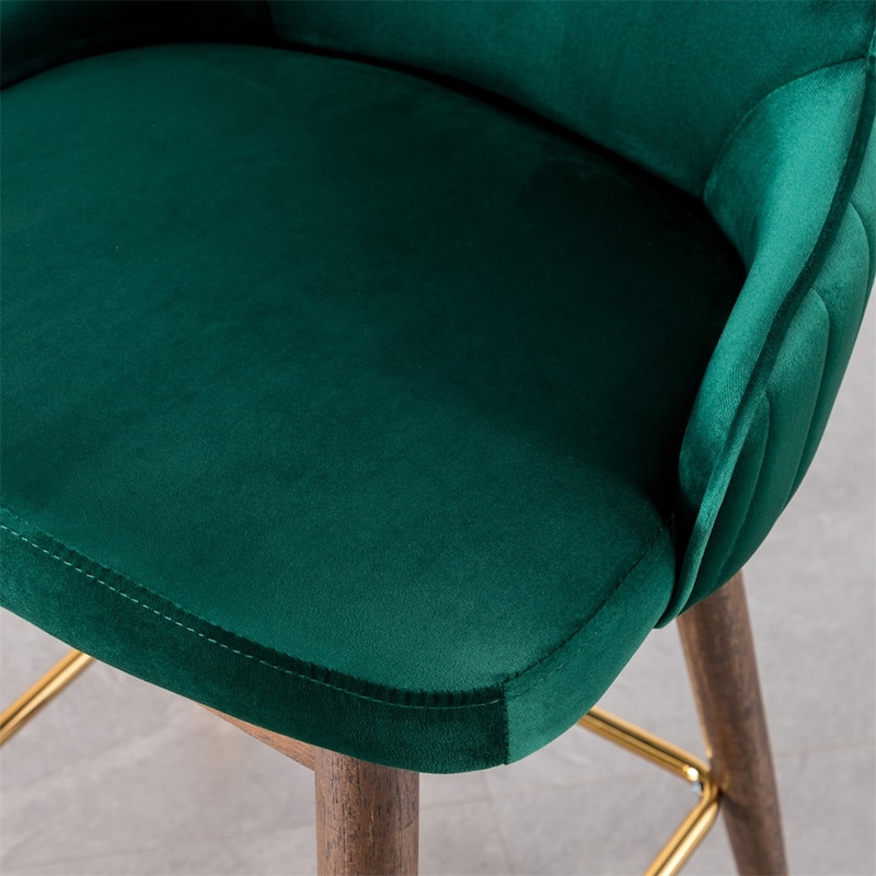 Fabric Upholstered Counter Height Wingback Stools,Set of 2