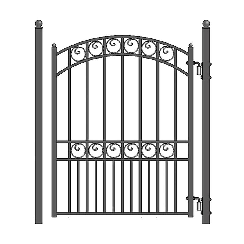 ALEKO Set of Paris Style Steel Swing Dual Driveway 16 ft Gate with Pedestrian Gate - 16 ft x 6 ft / 5 ft x 4 ft