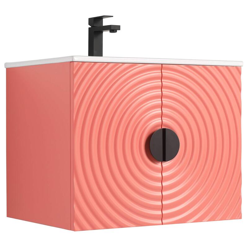 Pellabay Modern Bathroom Vanity with Fluted Circular Doors - Sink Included