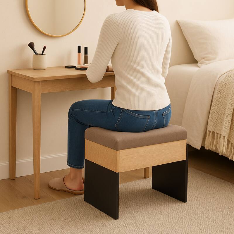 Modern Chenille Upholstered Bench with Foam Padding and MDF Frame