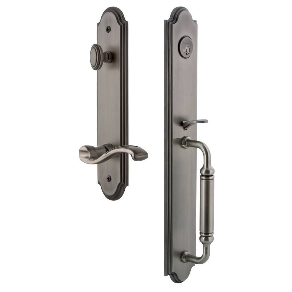 Grandeur Arc Solid Brass Rose Left Handed Keyed Entry Single Cylinder