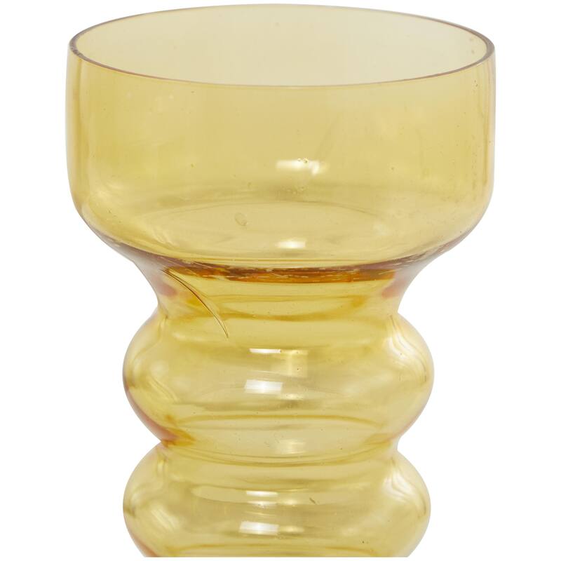 Glass Bubble Pillar Decorative Candle Holder - Set of 3 Yellow, Green, Clear - Roche River Decor