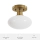 preview thumbnail 5 of 4, Hunter + Jasmine Roth Getty Luxe Gold Cased White Glass 1-Light Flush Mount Ceiling Light - Transitional, Modern