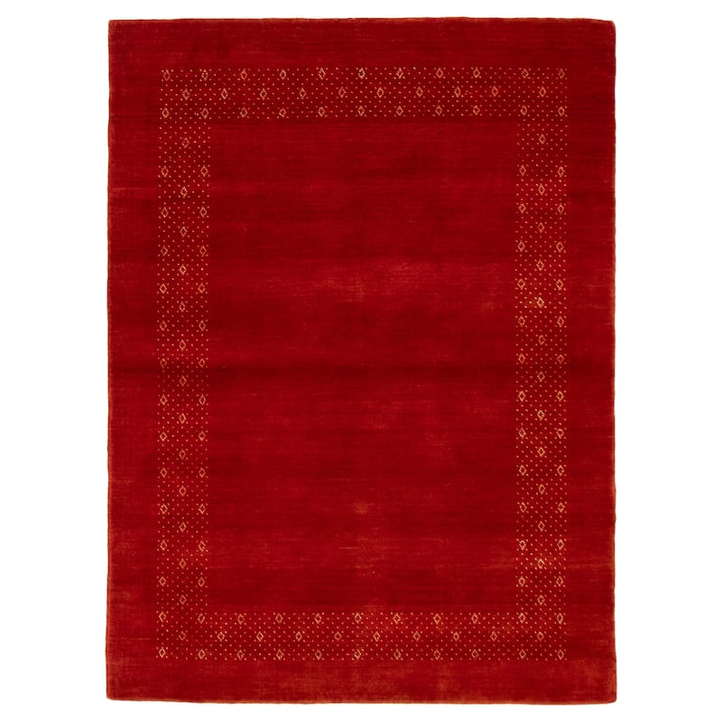 Kashkuli Gabbeh Red Rug 4'8" x 6'5" - 4'8 x 6'5 - Red - 4'8 x 6'5