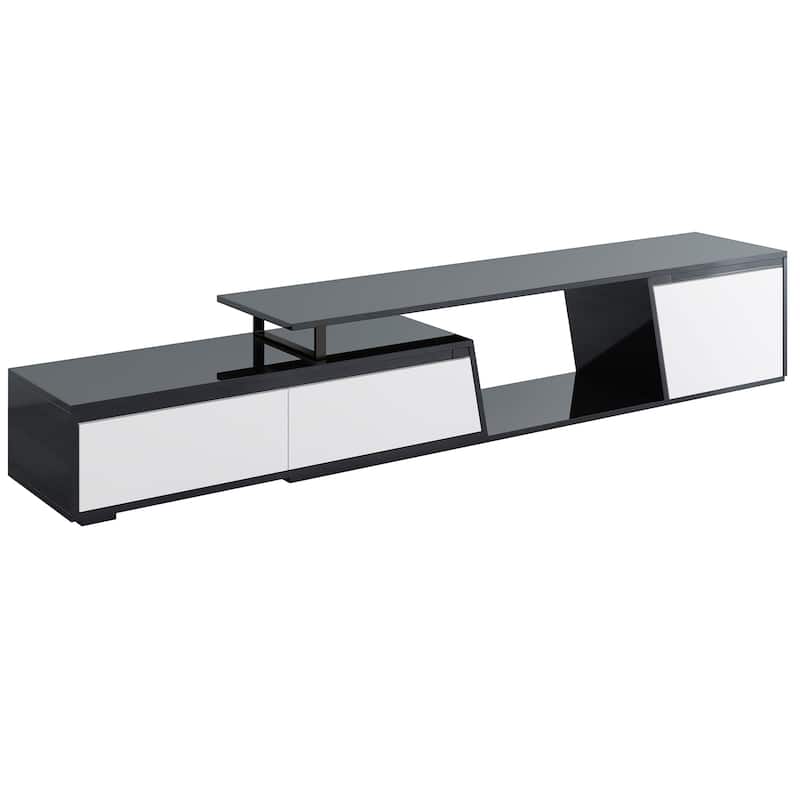 Extendable TV Stand, Entertainment Center Media Console Cabinet with 2 Drawers, TV Console for Living Room, Up to 100"