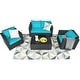 preview thumbnail 6 of 23, Gymax 4PCS Rattan Patio Conversation Set Outdoor Furniture Set w/