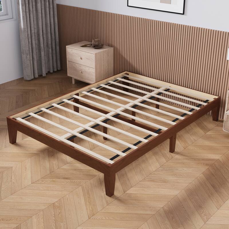 12" Wood Platform Bed Frame - California King, No Box Spring, Easy Assembly​