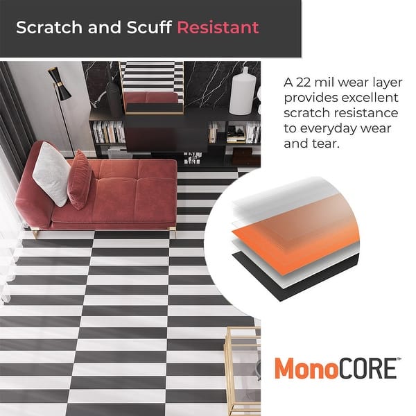 Lucida USA (Sample) MonoCore Licorice Black Solid 22-mil Interlocking Luxury Vinyl Plank