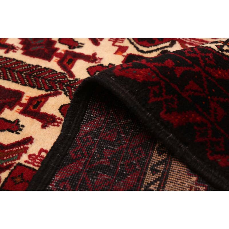 ECARPETGALLERY Hand-knotted Teimani Ivory, Red Wool Rug - 3'1 x 6'2