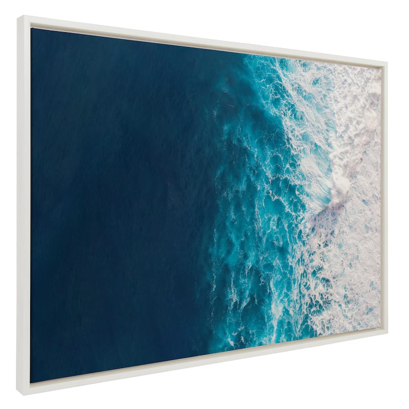 Kate and Laurel Sylvie Splashing Waves Canvas by Creative Bunch Studio - 28x38 - Plastic - White