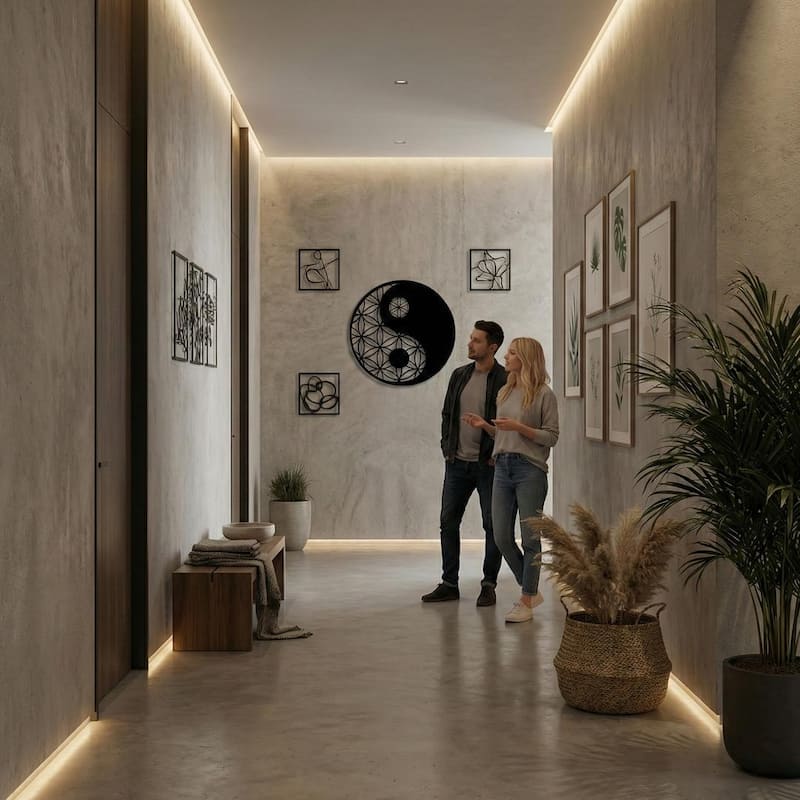 Yin Yang Metal Wall Decor for Home and Outside