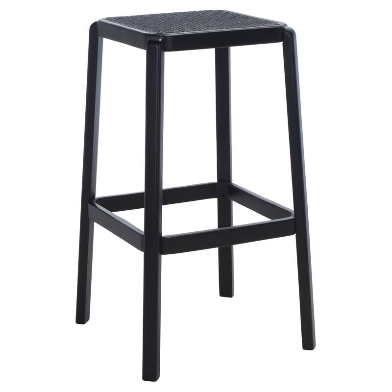 SAFAVIEH Fleta Backless Cane Bar Stool - 18" W x 18" D x 30" H - 18Wx18Dx30H