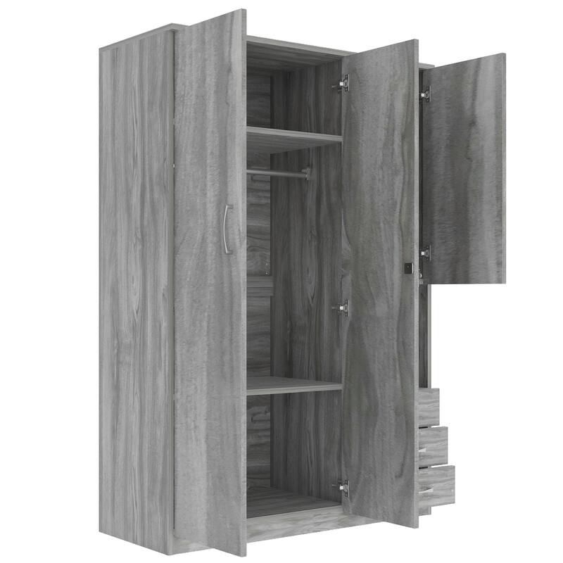 GDFStudio - Elara Contemporary Wardrobe with Drawers and Hanging Rail
