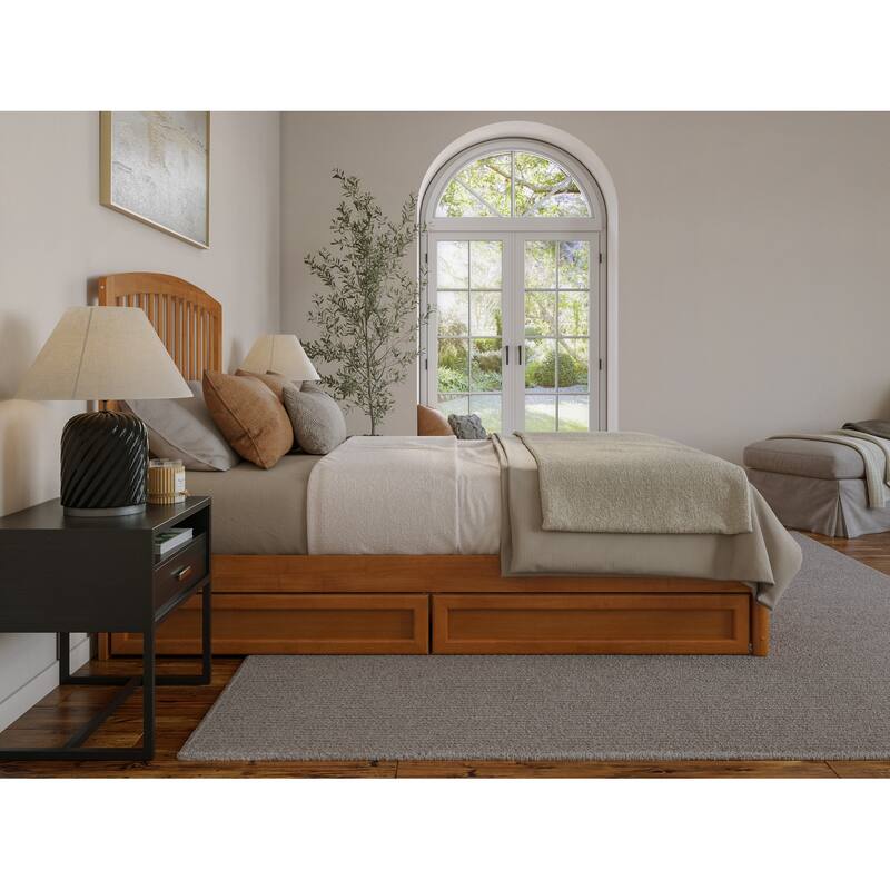Lucia Platform Bed with Panel Footboard and Storage Drawers