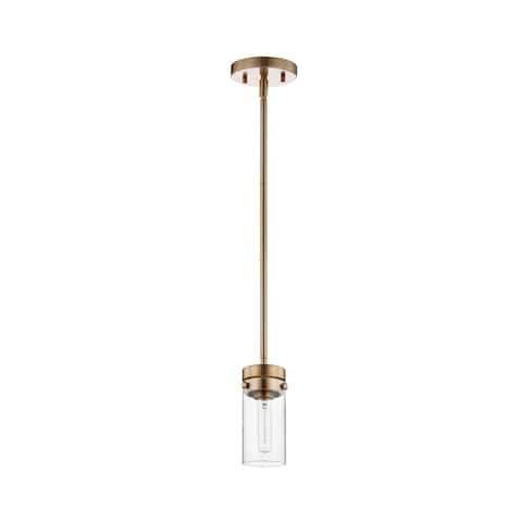 Intersection 1 Light Mini Pendant Burnished Brass with Clear Glass - Burnished Brass