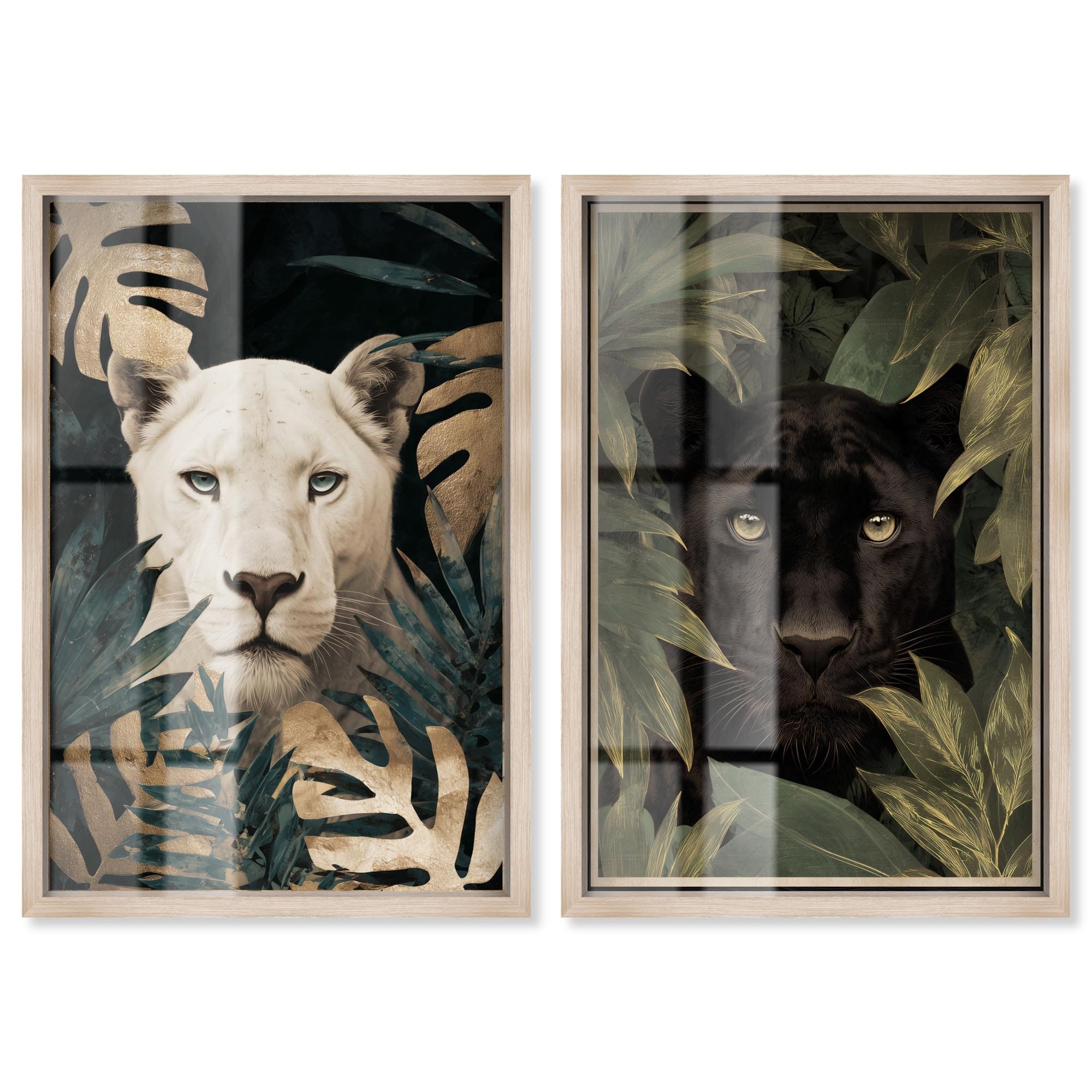 Shadow Jungle Bathroom Decor Set Shadowbox Print By Remedy