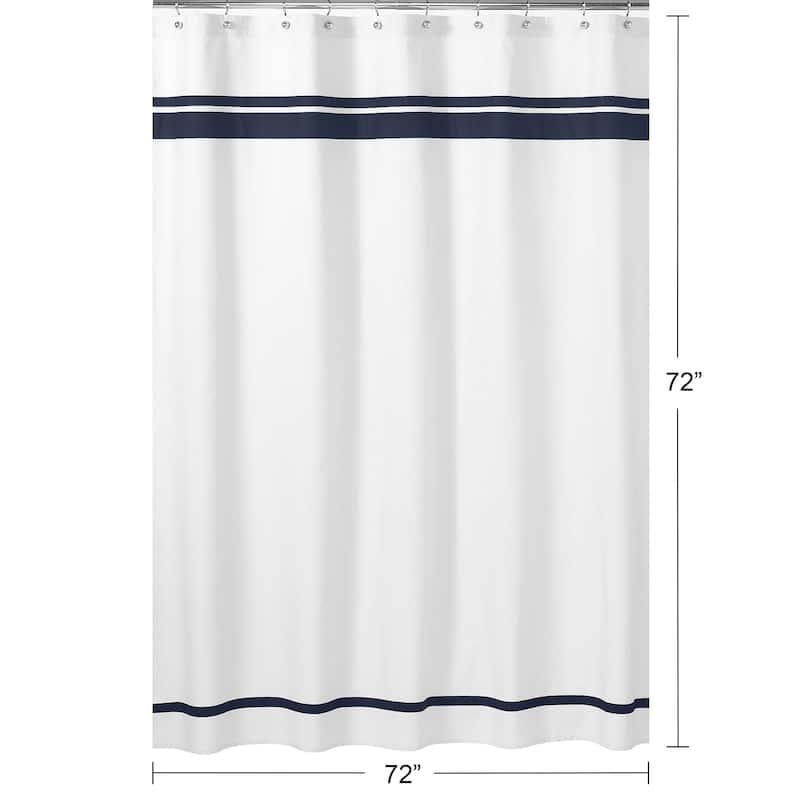 Sweet Jojo Designs White and Navy Hotel Shower Curtain