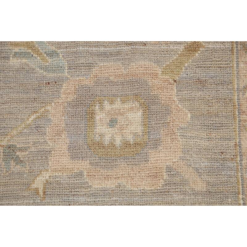 Hand Knotted Oriental 100% Wool Carpet Transitional All-Over Greys & Charcoal Oushak Area Rug - 9' 9'' X 8' 1''