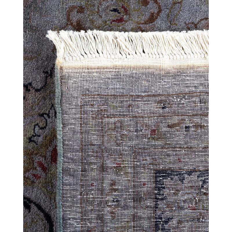 Overton Hand Knotted Wool Vintage Inspired Modern Contemporary Overdyed Gray Area Rug - 8' 1" x 10' 5"