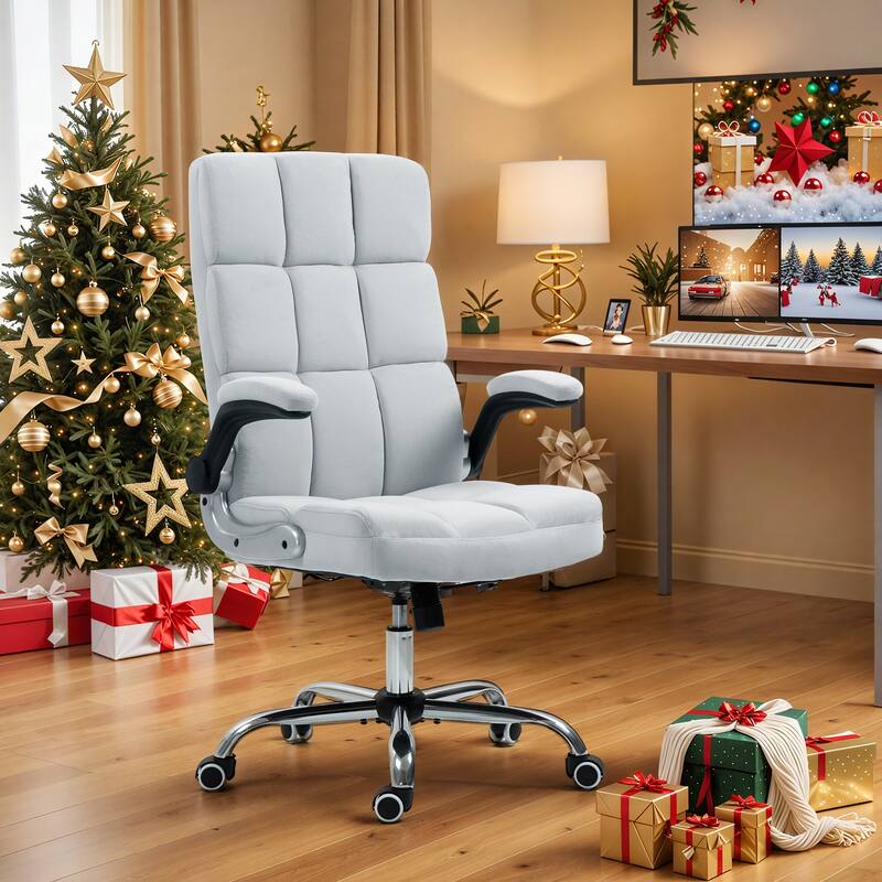AVAWING Velvet Office Chair Executive Computer Desk Chair - Grey