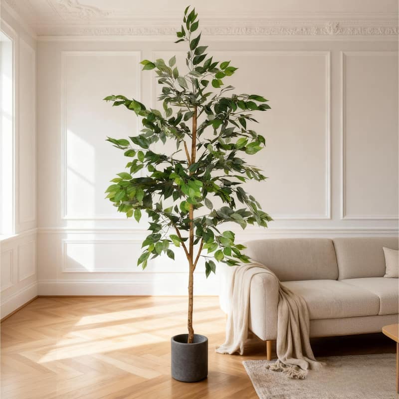 6FT Artificial Ficus Tree with Natural Trunk