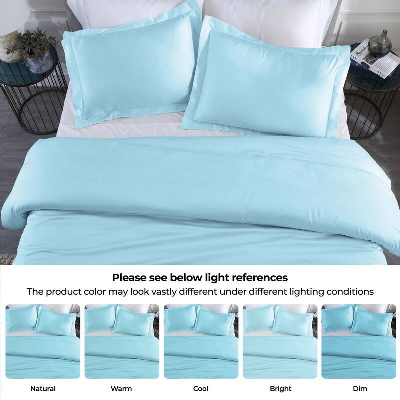 Superior Modal From Beechwood 400 Thread Count Solid Duvet Cover Set