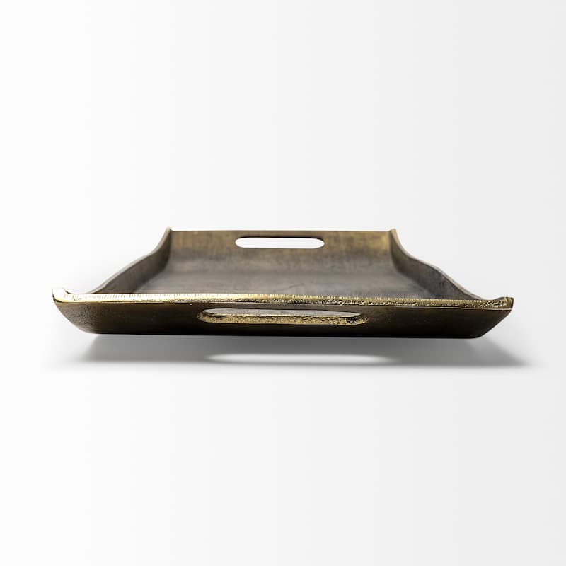 Drey 24L x 10W Gold Rectangular Tray - 24.0L x 9.8W x 1.0H