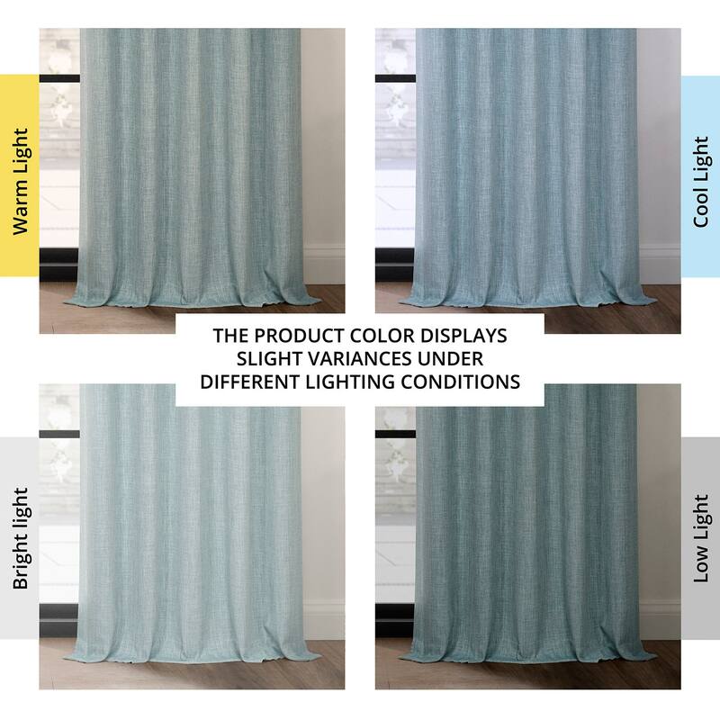 Exclusive Fabrics Grommet Textured Faux Linen Room Darkening Curtains for Bedroom & Living Room Curtains (1 Panel)