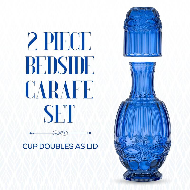 2 Pc Night Carafe Set 33.8 OZ.
