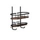 preview thumbnail 13 of 14, Utopia Alley Tia Rustproof Teak Overhead Shower Caddy with 3 Shelves, Hanging Shower Head Organizer, Black & Chrome Finish