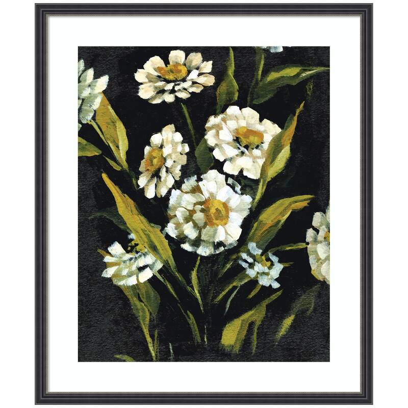Kate and Laurel Framed Art Moody Floral 1 by Annie Quigley - 21x25 - Black